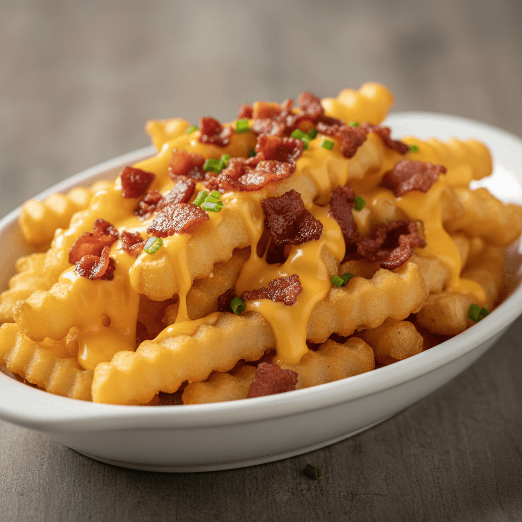 Batata Crinkle com Cheddar e Bacon (individual)